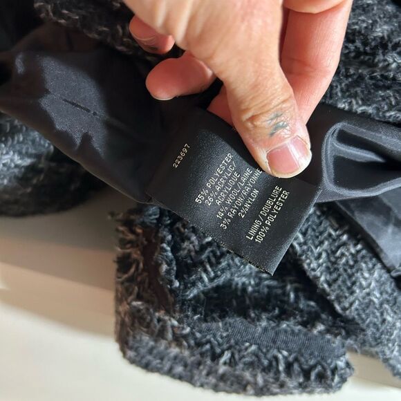 Chic Black and White Tweed Blazer XL - Picture 5 of 12